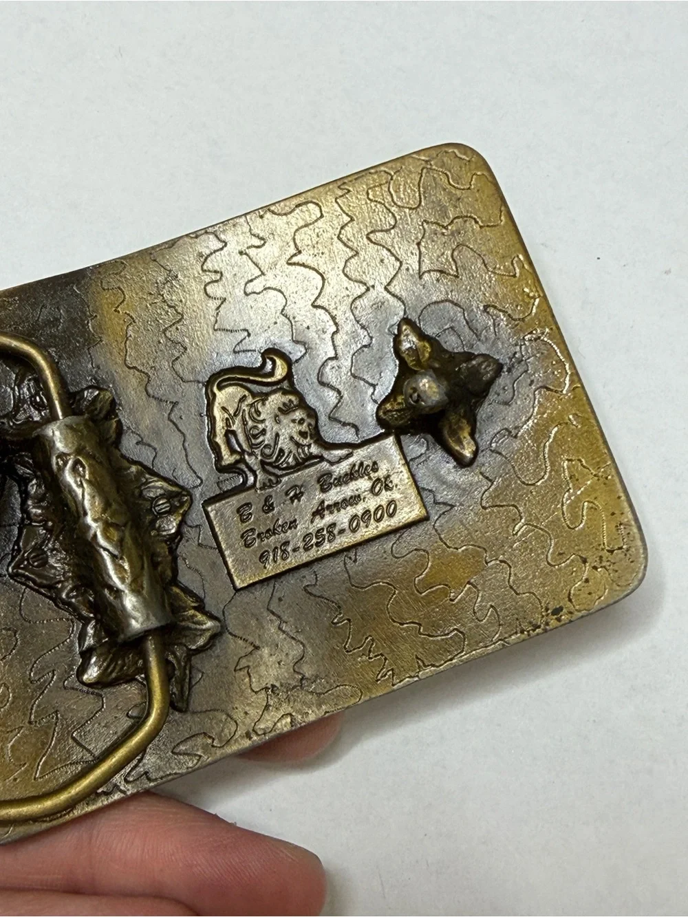 Vintage KTOW 1340 AM Oklahoma Radio Station Brass Belt Buckle